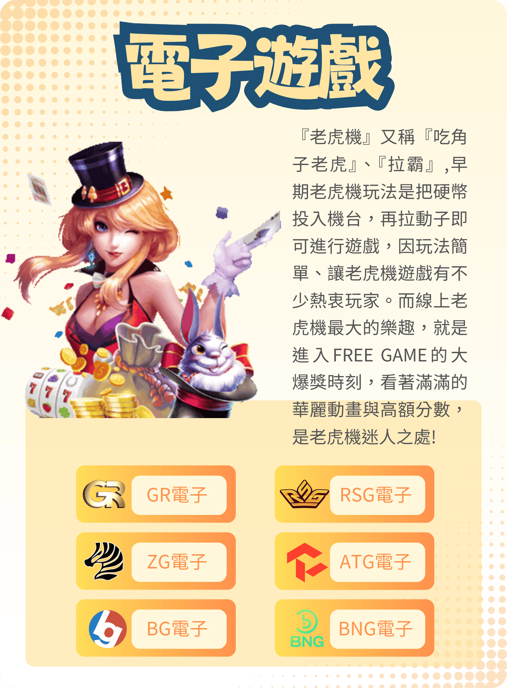 RG娛樂城遊戲種類:電子遊戲